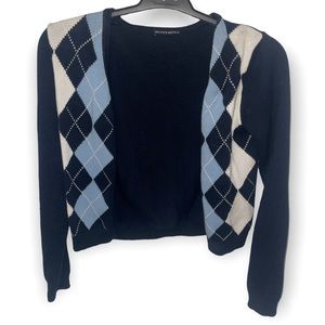blue and white brandy melville argyle sweater